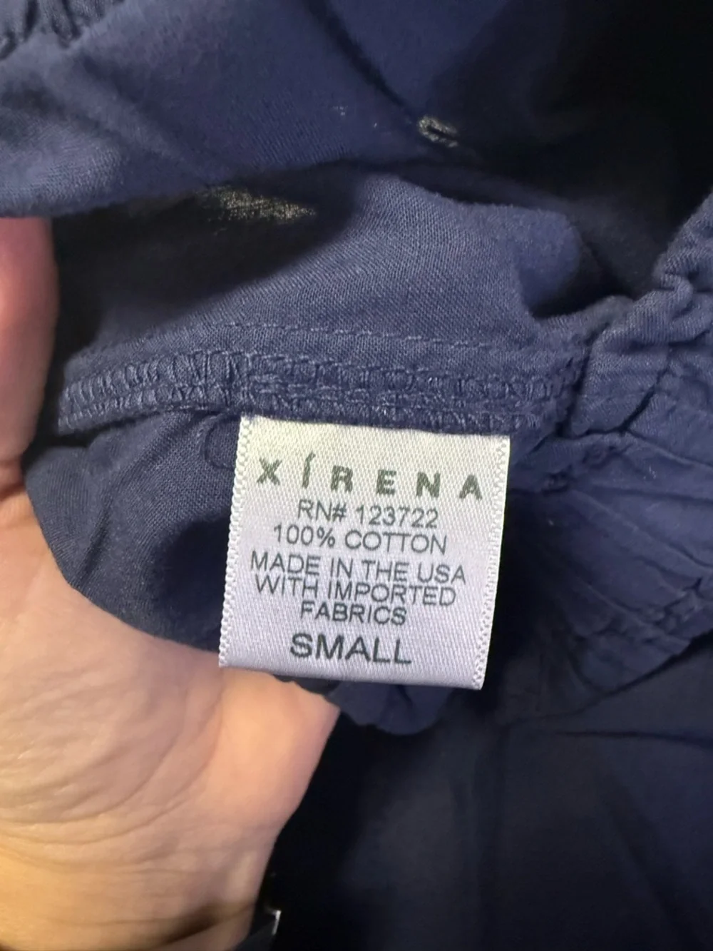 Xirena Jake Pants Small Navy Cotton Poplin Straight Leg NWT